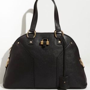 Yves Saint Laurent Muse large dome satchel black